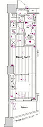 ガーラ・グランディ横濱関内 1DKの間取図画像