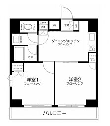 ルーブル多摩川八番館 2DKの間取図画像