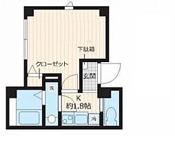 メゾン・ドゥ・ソレイユ 1Kの間取図画像