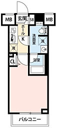 エルグランジュテ川崎 1Kの間取図画像
