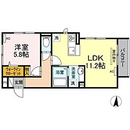 メゾンエルブランシュ 1LDKの間取図画像