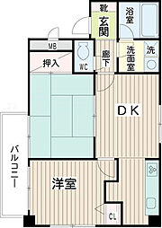 M'sガーデン 2DKの間取図画像