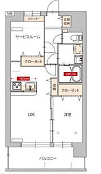 メゾン・ド・リヴェール 1SLDKの間取図画像