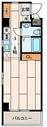 アフィーノ川崎 1Kの間取図画像
