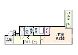 尼崎市南塚口町8丁目アパート 1Kの間取図画像