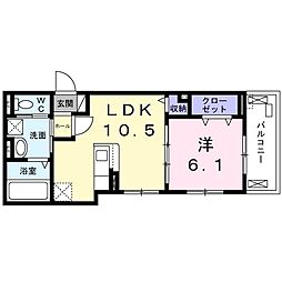 ECO　GLANZ 2階1LDKの間取り
