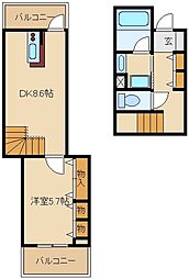スペース塚口 2階1DKの間取り