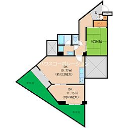 メゾンリベルテ 1階2LDKの間取り