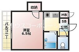 松本ハイツ 1Kの間取図画像