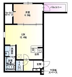 フジパレスJR塚口 1LDKの間取図画像