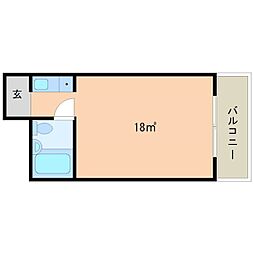 ハッピーコート塚口駅前 ワンルームの間取図画像