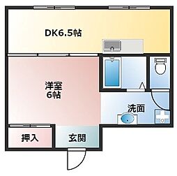 ペディハイツ塚口 1DKの間取図画像
