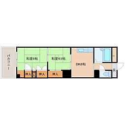 ながすDANDANHOUSE 2DKの間取図画像