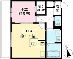 YOURMAISON若王寺 1LDKの間取図画像