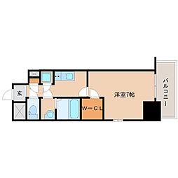 エスプレイスアーバンレジデンス 1Kの間取図画像