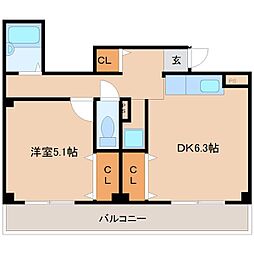 第一明生ビル 1DKの間取図画像