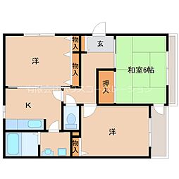 アイマンション東大物 3DKの間取図画像