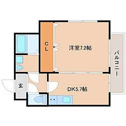 プロスパー尼崎 1DKの間取図画像