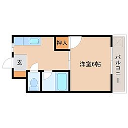メゾンピッコロ塚口 1Kの間取図画像