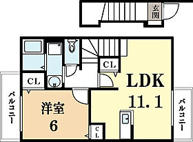 京都府城陽市枇杷庄西ノ口（賃貸アパート1LDK・2階・46.09㎡） その2