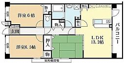 近鉄京都線 伊勢田駅 徒歩5分の賃貸マンション 1階3LDKの間取り