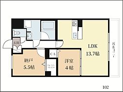 （仮称）中島様マンション 1階1SLDKの間取り