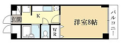 セントラル槙島 2階1Kの間取り