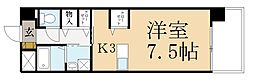 EXE VILLA WEST 4階1Kの間取り