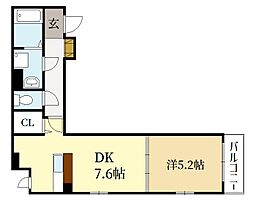 JR奈良線 JR小倉駅 徒歩11分の賃貸アパート 1階1DKの間取り