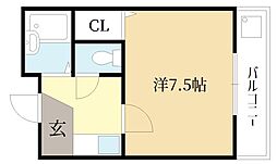 メゾンヒラキ 1Kの間取図画像