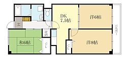 ラ・アルコバレーノ 3DKの間取図画像