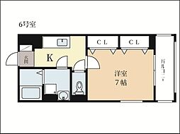 トラント・ドゥ 1Kの間取図画像