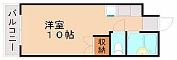 福岡市地下鉄箱崎線 貝塚駅 徒歩11分の賃貸マンション 4階ワンルームの間取り