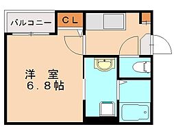 ＷＥＳＴ　ＳＩＤＥ　Ｈｏｕｓｉｎｇ 1階1Kの間取り
