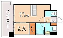 ラエスパシオ箱崎 1DKの間取図画像