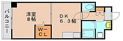 アーバンライフ松田 1DKの間取図画像