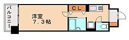 パルティーレ箱崎 1Kの間取図画像