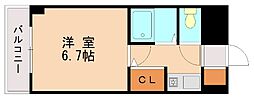 キャッスルマンション箱崎B号館 1Kの間取図画像
