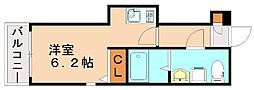 JR香椎線 和白駅 徒歩4分の賃貸アパート 1階1Kの間取り