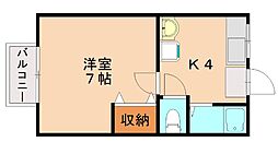 JR鹿児島本線 福工大前駅 徒歩12分の賃貸アパート 2階1Kの間取り