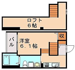 プレミアム・デイズII 1階ワンルームの間取り