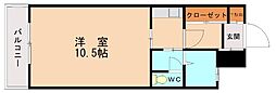 JR鹿児島本線 九産大前駅 徒歩11分の賃貸マンション 5階1Kの間取り