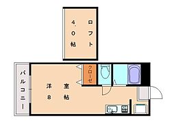 JR香椎線 奈多駅 徒歩5分の賃貸アパート 1階ワンルームの間取り