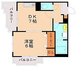 第3春幸ビル 4階1DKの間取り