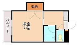 コーポ志賀 1Kの間取図画像