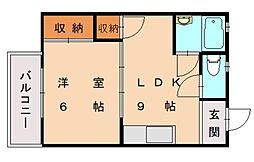 JR鹿児島本線 福工大前駅 徒歩13分の賃貸アパート 2階1LDKの間取り