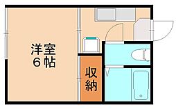 サンハイネス和白 1Kの間取図画像
