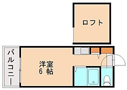 コーポ舎2 1Kの間取図画像