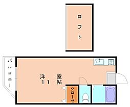 シティベール塩浜 ワンルームの間取図画像