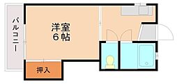 第2シャトル松香台 1Kの間取図画像